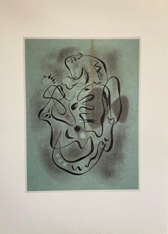 Vintage French Abstract Surrealist Color Lithograph Andre Masson