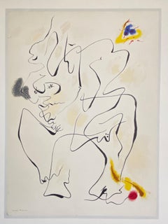 French Abstract Surrealist Color Lithograph Andre Masson
