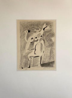 Abstrakte surrealistische Farblithographie Andre Masson, Französisch