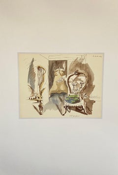 French Abstract Surrealist Color Lithograph Andre Masson