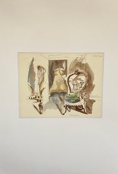 Litografia a colori astratta surrealista francese di Andre Masson
