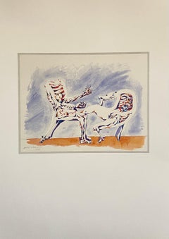 Litografía en color surrealista abstracta francesa Andre Masson