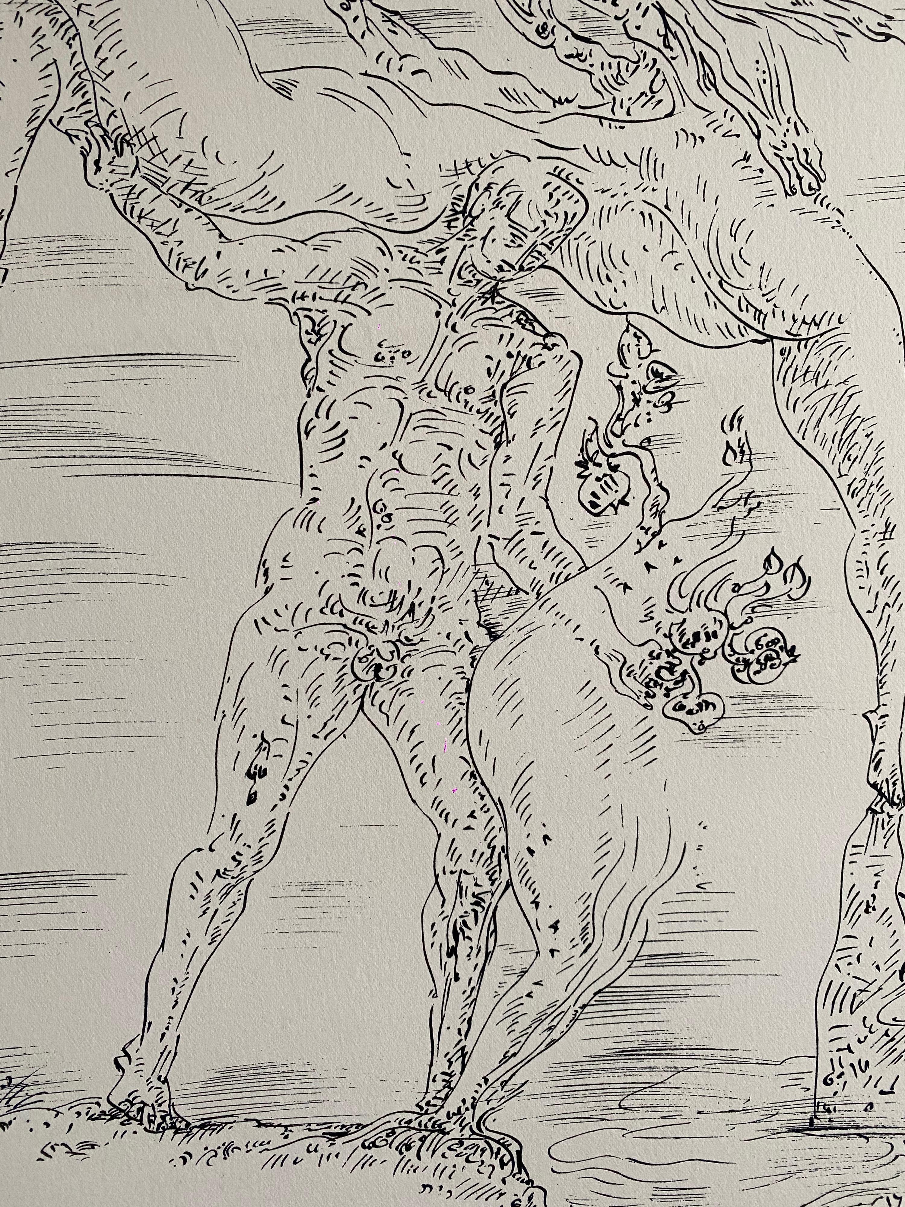 Litografia astratta surrealista francese Andre Masson Mourlot Paris Edizione limitata - Print di André Masson