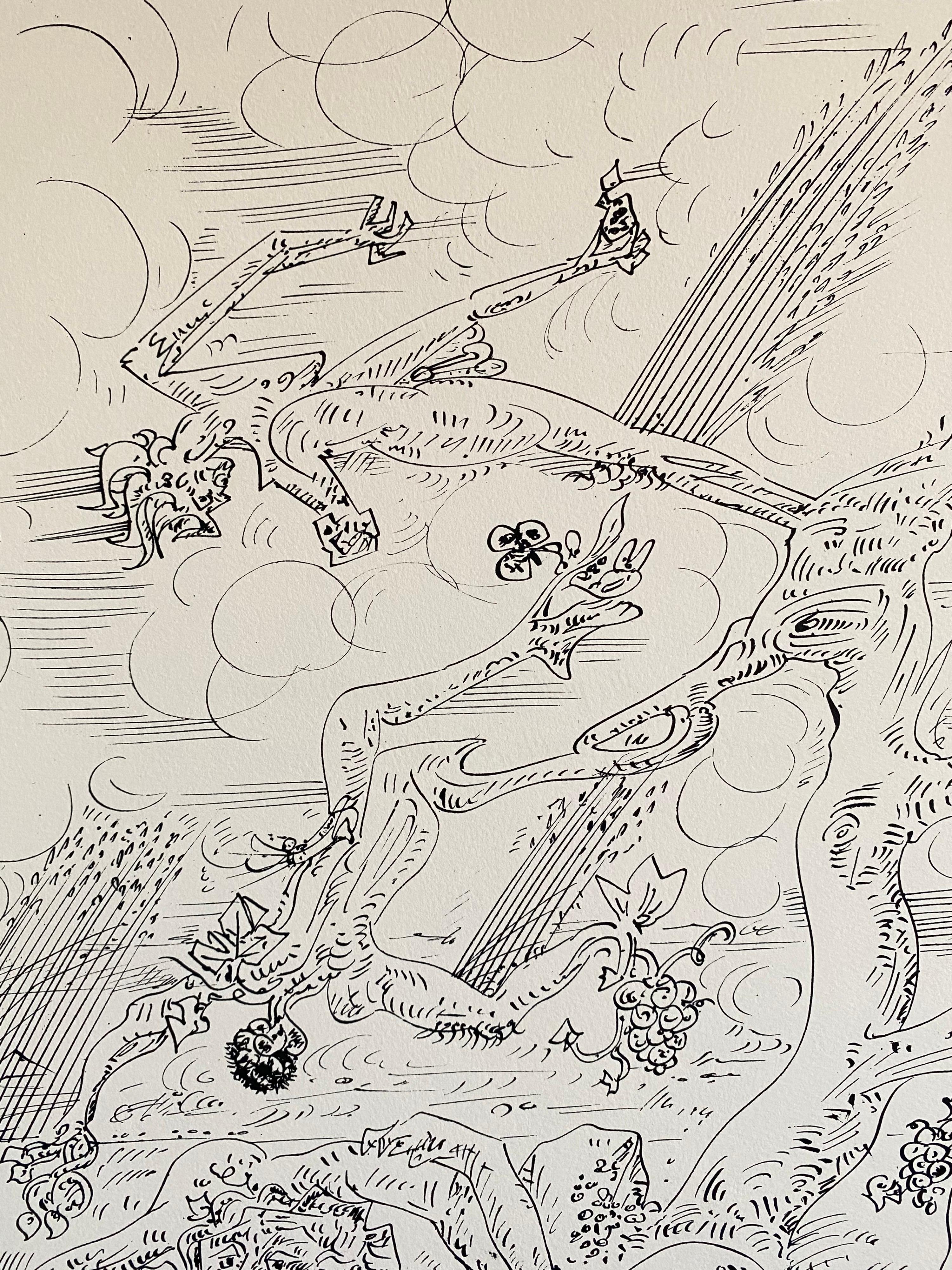 Litografia astratta surrealista francese Andre Masson Mourlot Paris Edizione limitata - Print Surrealismo di André Masson
