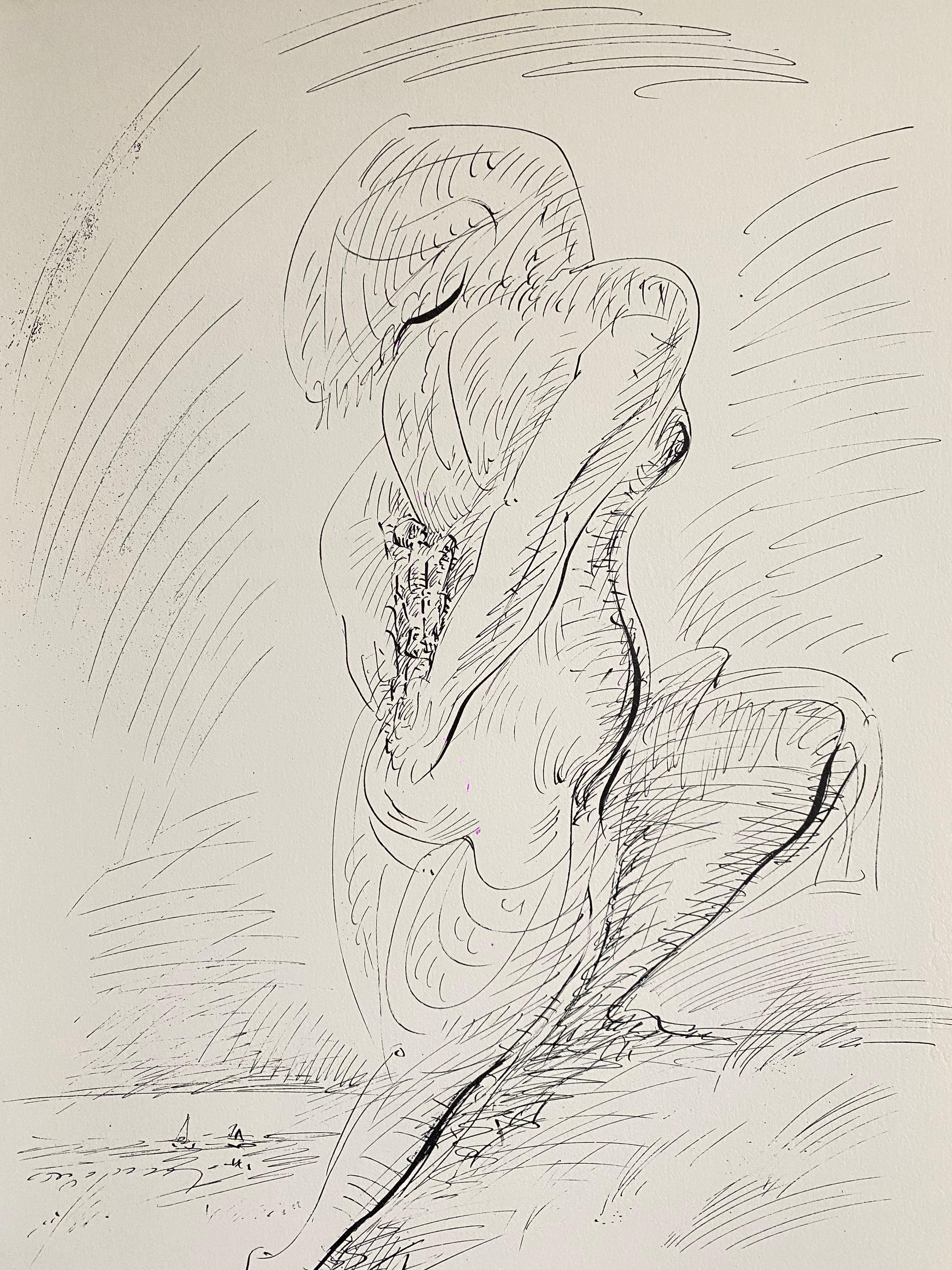 Litografia astratta surrealista francese Andre Masson Mourlot Paris Edizione limitata - Print Surrealismo di André Masson