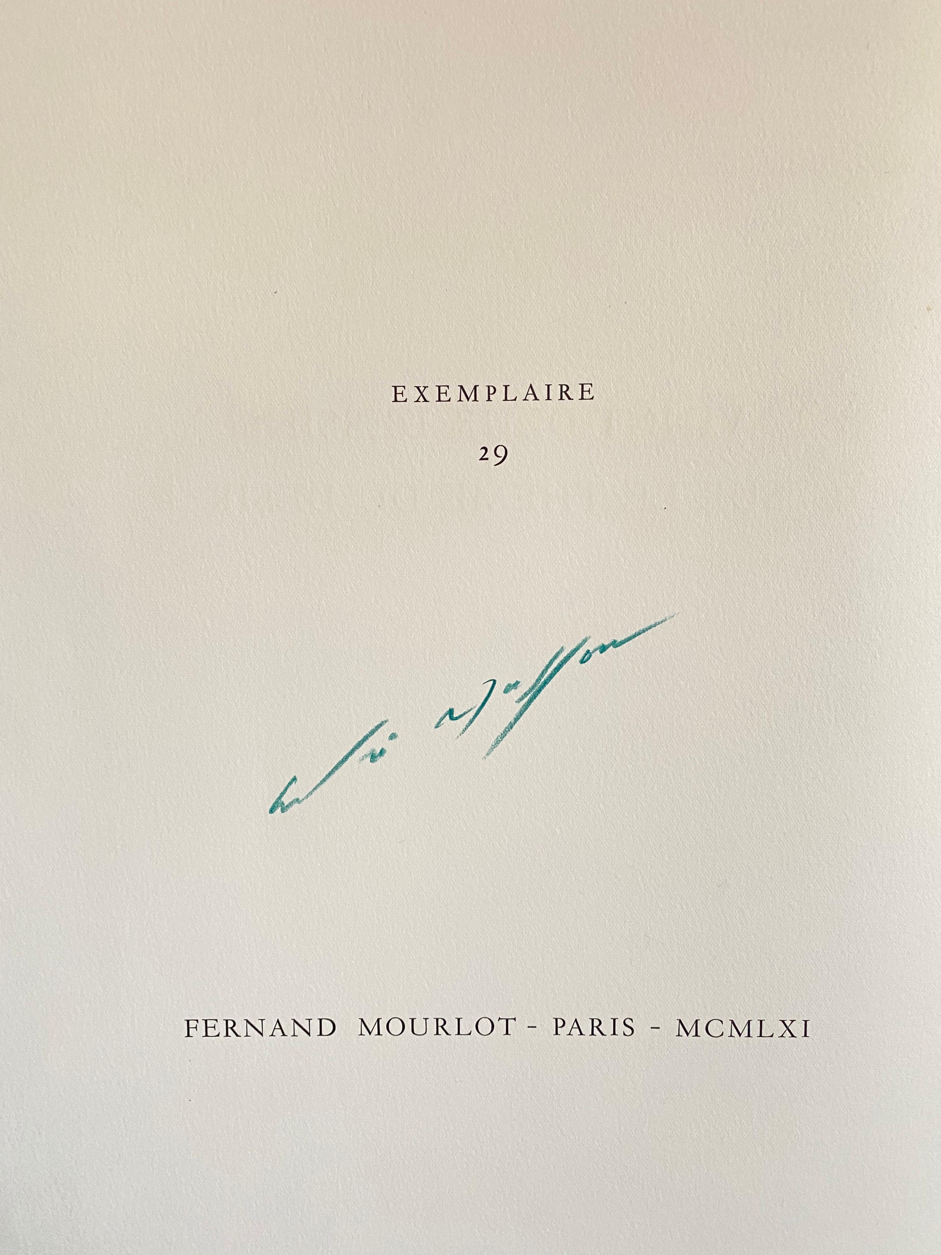 This is from the suite by Jean Paul Sartre and Andre Masson, Limited edition of 175. published by Fernand Mourlot, 1961. The portfolio is numbered #29/175 and hand signed by Andre Masson, the individual sheets are not hand signed or numbered. It is