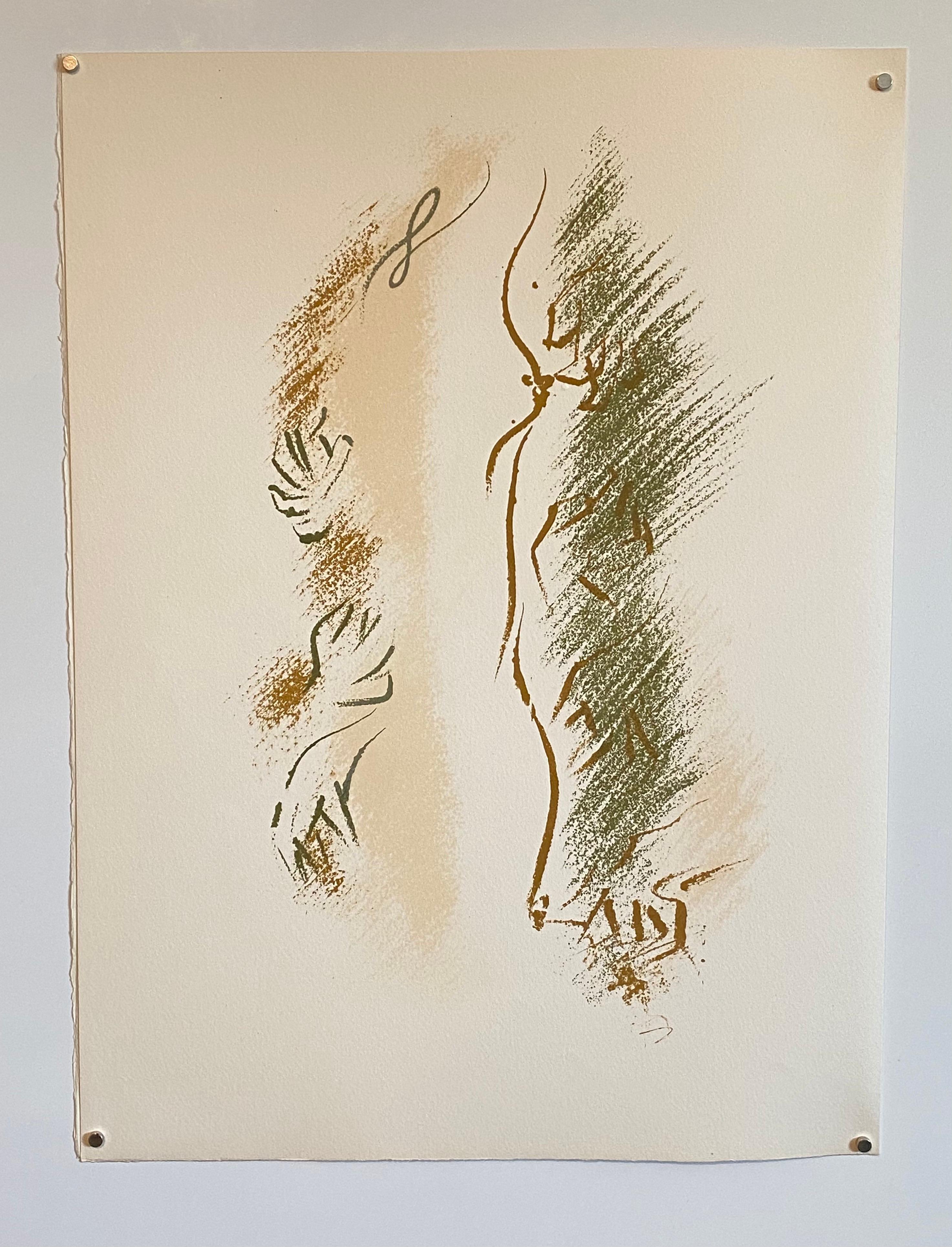 French Abstract Surrealist Lithograph Andre Masson Mourlot Paris Limited Edition 3
