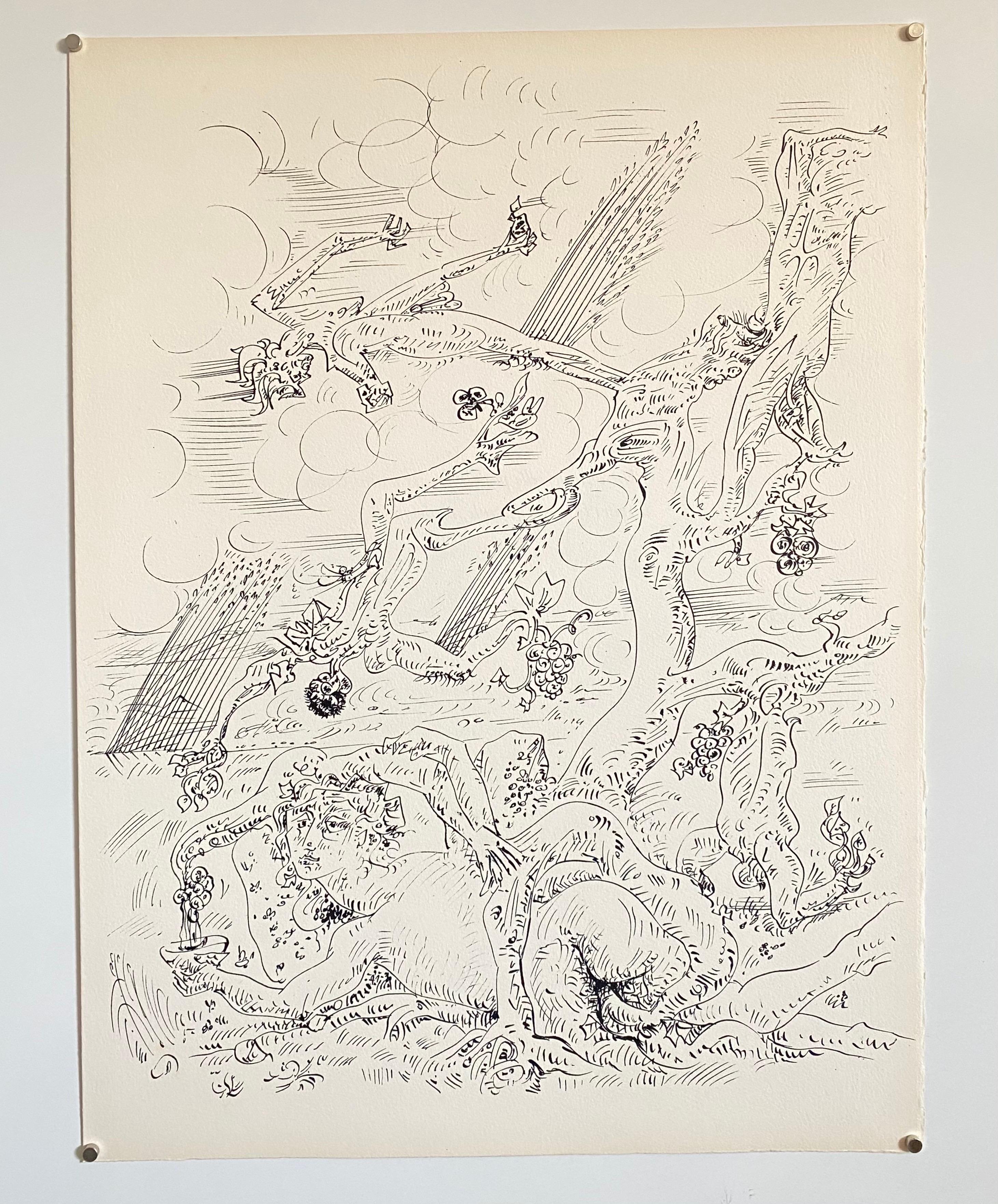 Litografia astratta surrealista francese Andre Masson Mourlot Paris Edizione limitata in vendita 2