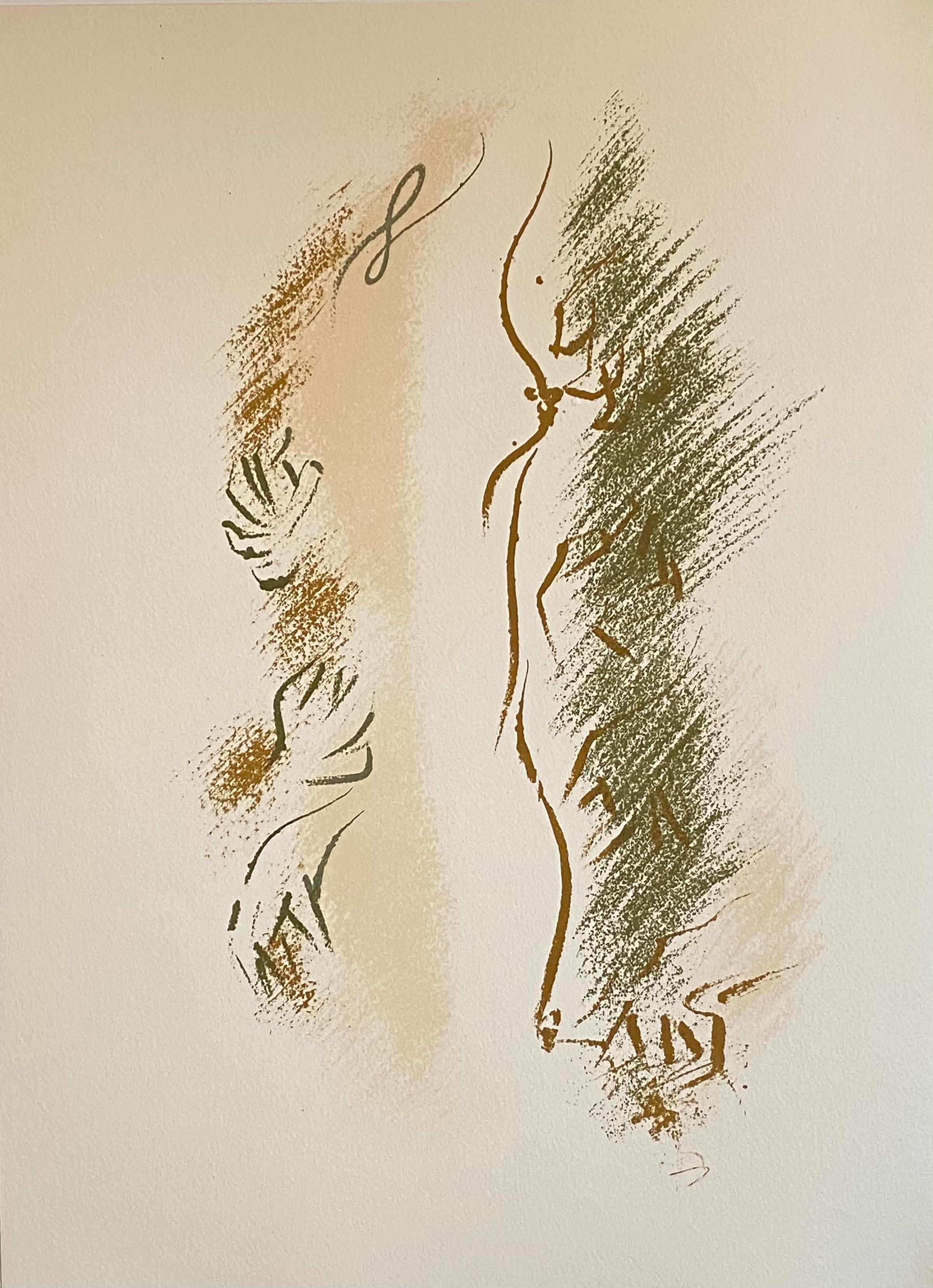 André Masson Figurative Print - French Abstract Surrealist Lithograph Andre Masson Mourlot Paris Limited Edition