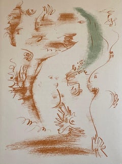 French Abstract Surrealist Lithograph Andre Masson Mourlot Paris Limited Edition