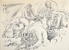 Litografía Surrealista Abstracta Francesa Andre Masson Mourlot Paris Edición Limitada