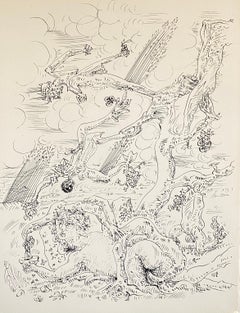 French Abstract Surrealist Lithograph Andre Masson Mourlot Paris Limited Edition