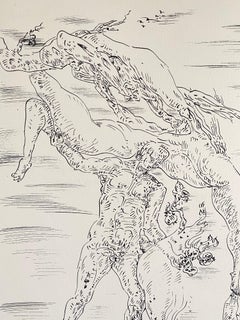 Litografía Surrealista Abstracta Francesa Andre Masson Mourlot Paris Edición Limitada