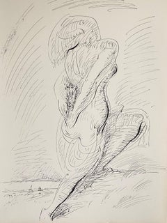 Litografía Surrealista Abstracta Francesa Andre Masson Mourlot Paris Edición Limitada