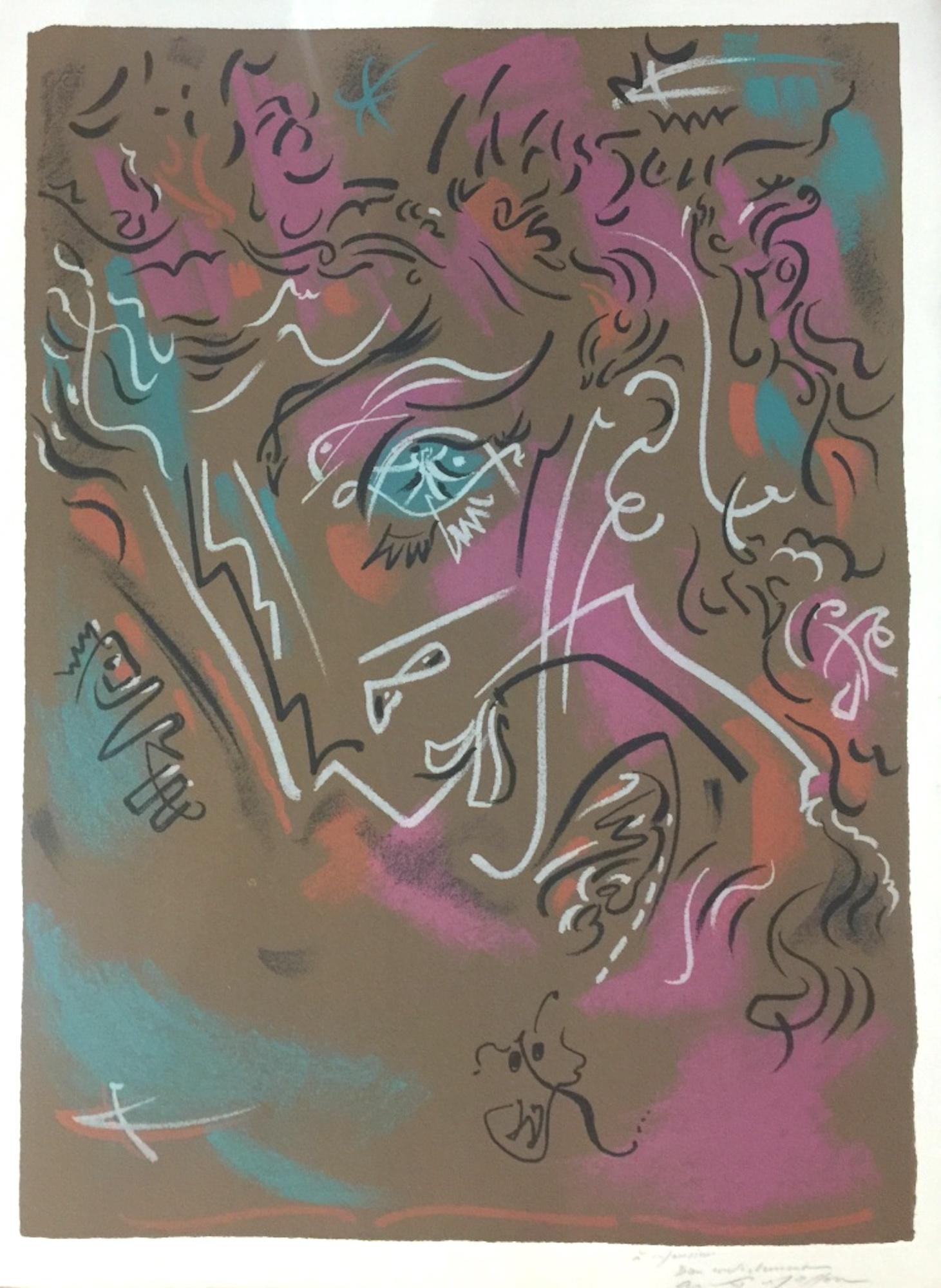 This is an hand signed lithograph by André Masson, with dedication.

André Masson was a French artist, well-known as part of the Surrealism. He was a painter but also a sculptor and printmaker. His work of printmaking is mainly related to the book