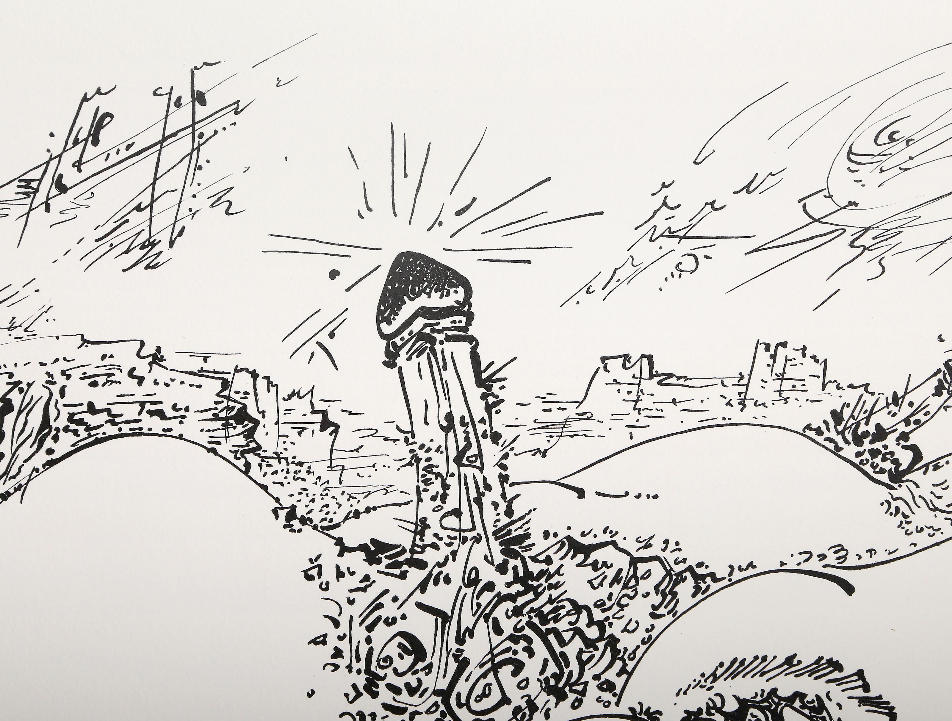 Hilles et vallées, lithographie surréaliste d'Andre Masson - Print de André Masson