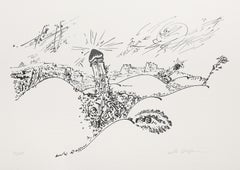 Hills and Valleys, Surrealist Lithograph by Andre Masson