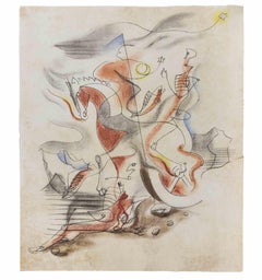 Horse and Knight - Pochoir after André Masson - 1933