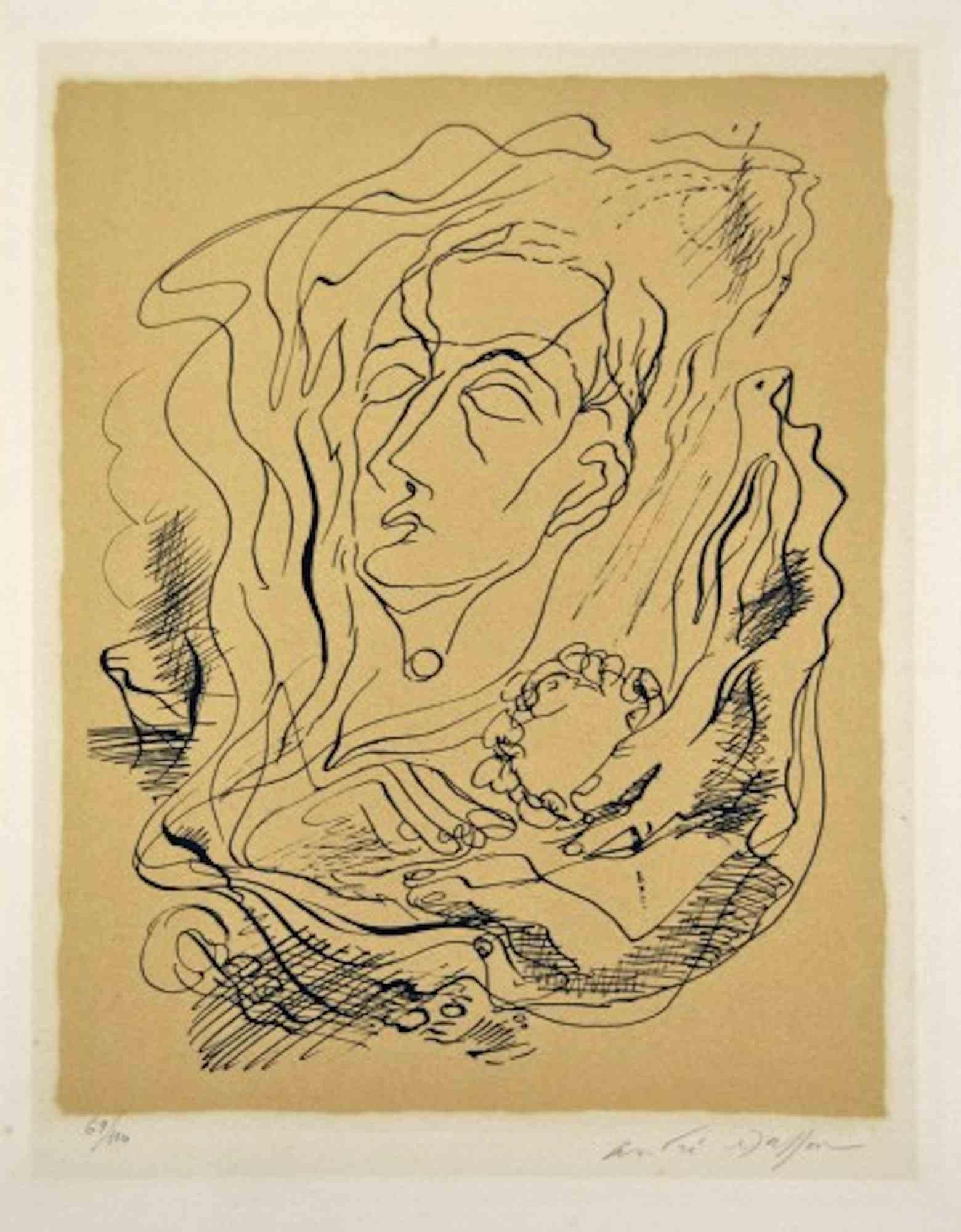 Hand Signed and numbered in pencil. Edition of 100.

Graphic work dedicated to Jean Cocteau.

Very good condition.