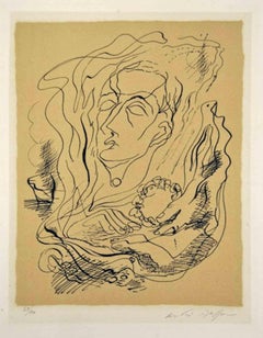 Human Thoughts (The Dreamer) - Lithograph by André Masson - 1970ca
