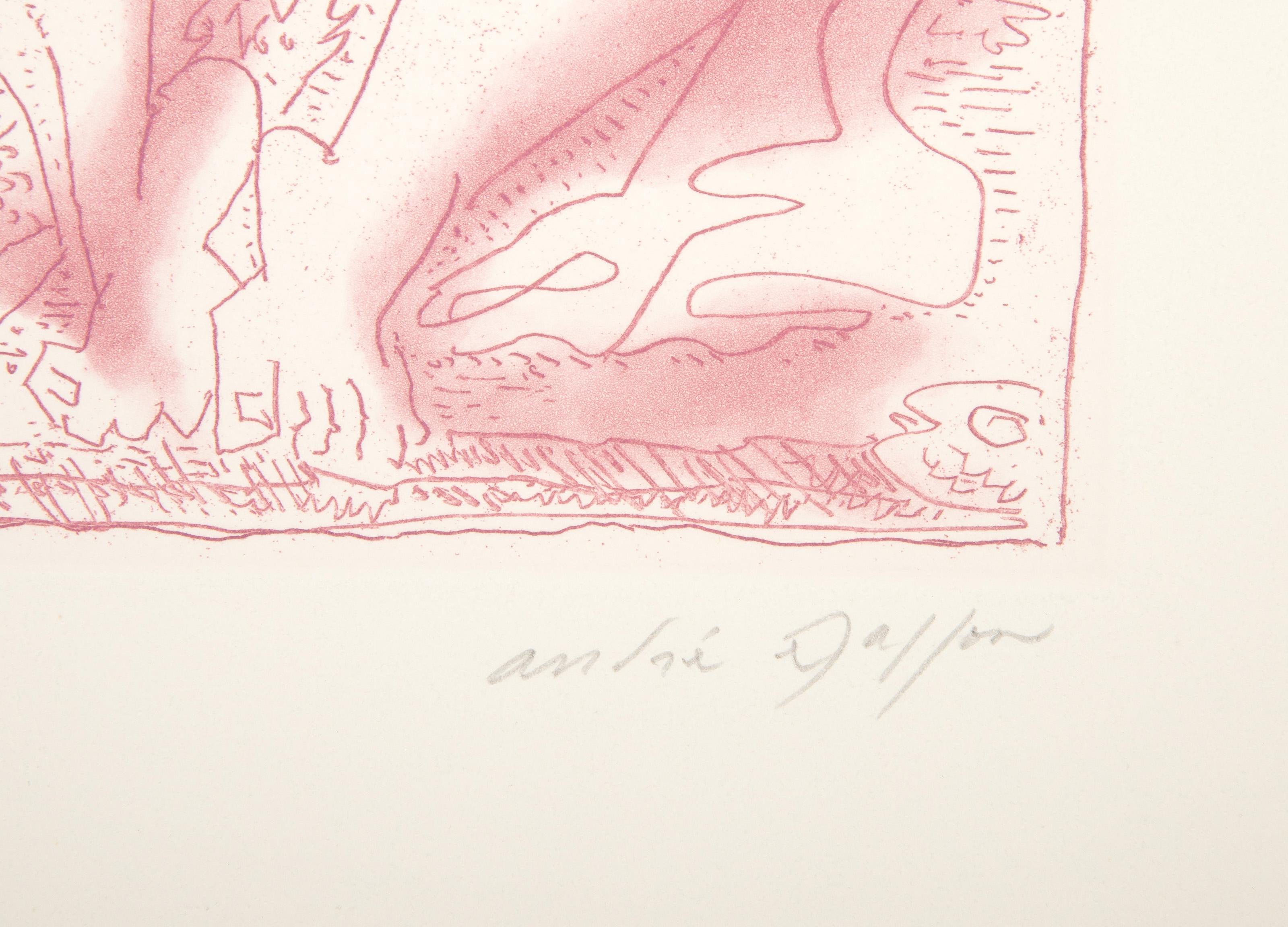  Andre Masson, French (1896 - 1987) - La femme au poisson, Year: 1972, Medium: Etching, signed in pencil, Image Size: 6 x 5.5 inches, Size: 12.5 x 11 in. (31.75 x 27.94 cm), Description: From the collection of the late Larry Saphire.