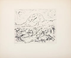 La montagne Sainte-Victoire, gravure surréaliste d'André Masson