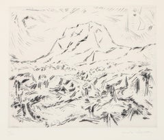 La Montagne Sainte-Victoire, aguafuerte surrealista de André Masson