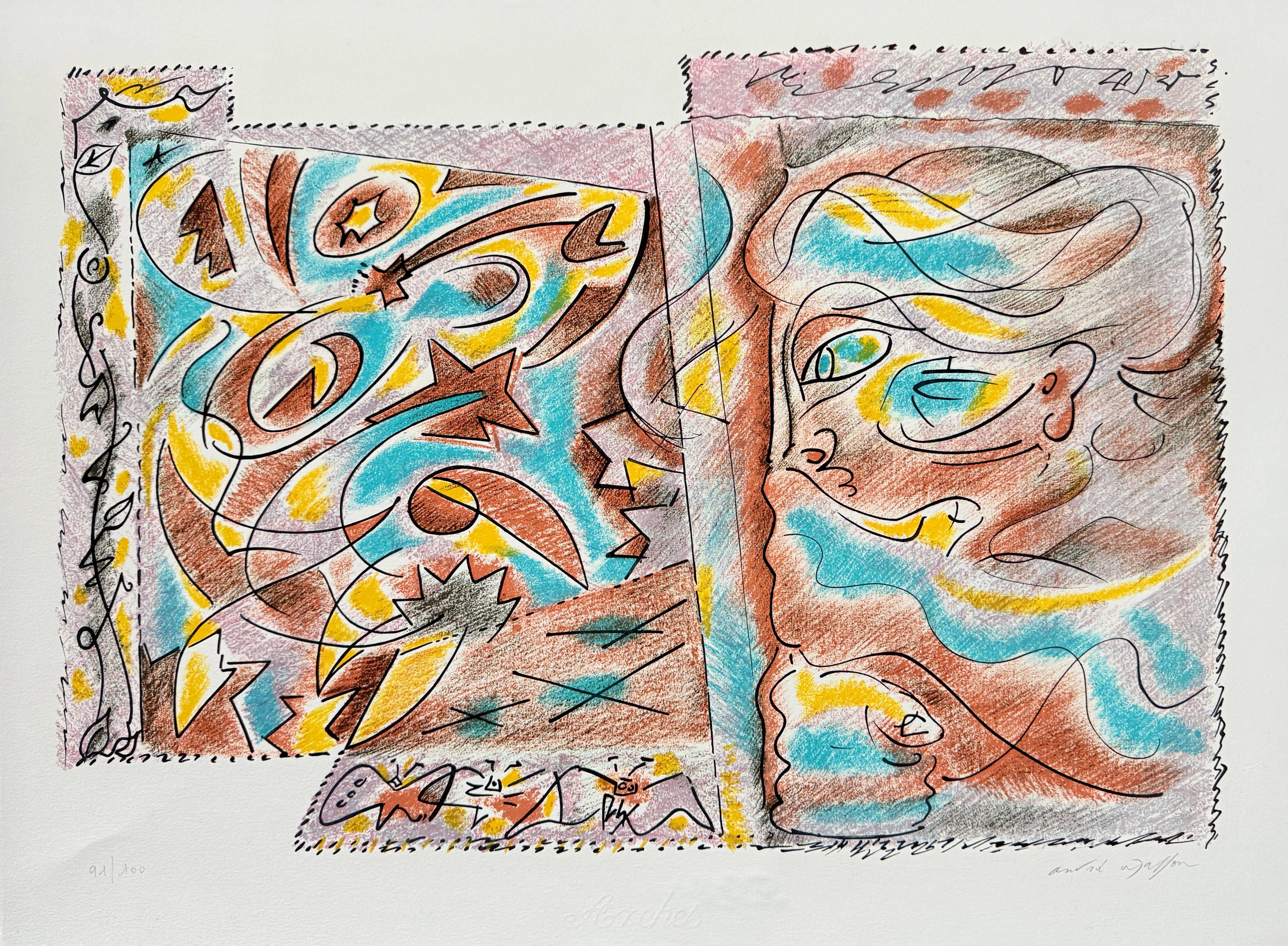 Figurative Print de André Masson - La Sibylle et les étoiles