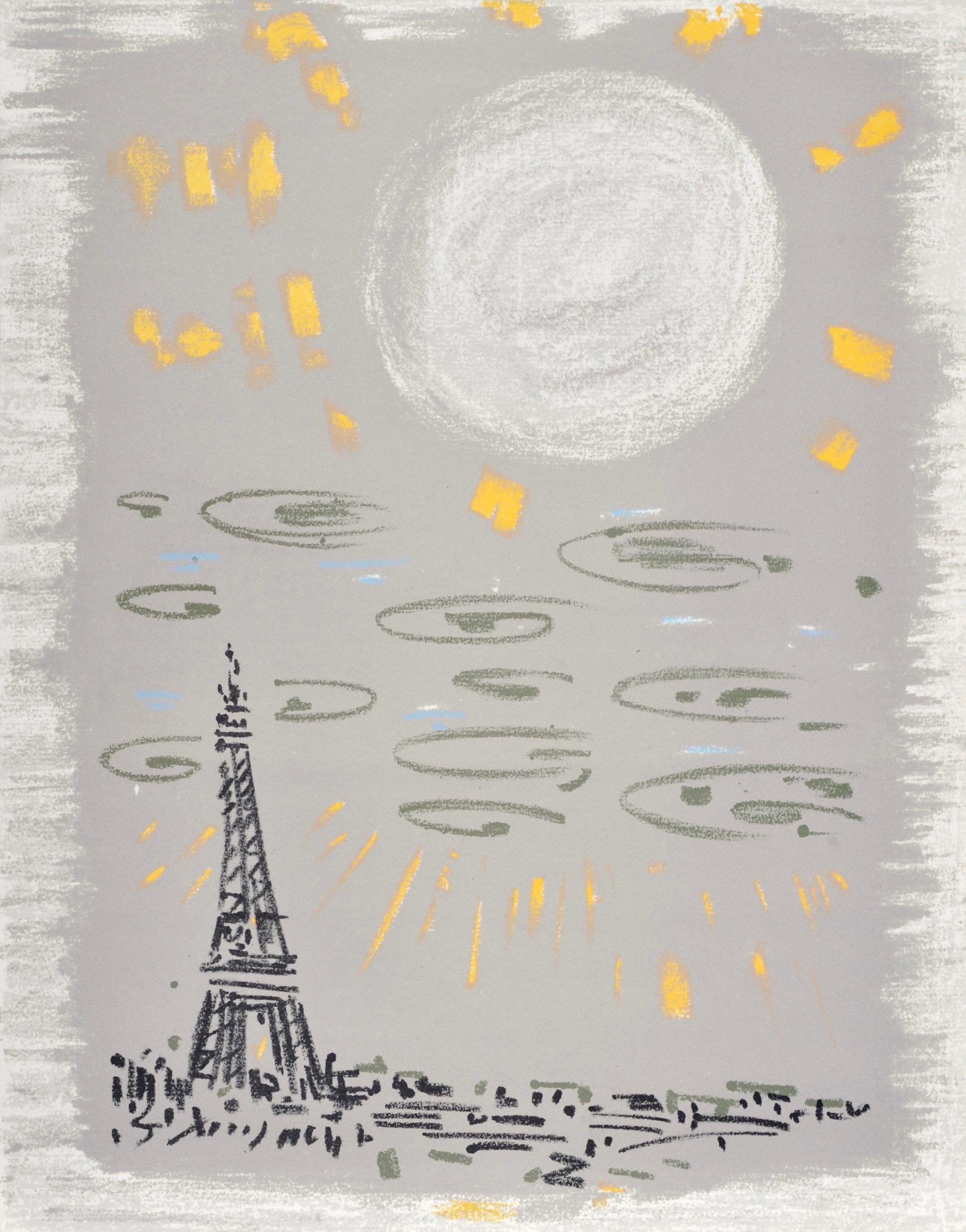 Lithograph on vélin d’Arches paper. Inscription: unsigned and unnumbered, as issued. Good condition. Notes: from the folio, Regards sur Paris, 1963. Published by André Sauret, Paris; printed by Mourlot Frères, Paris, January 22: 1963. Excerpted from