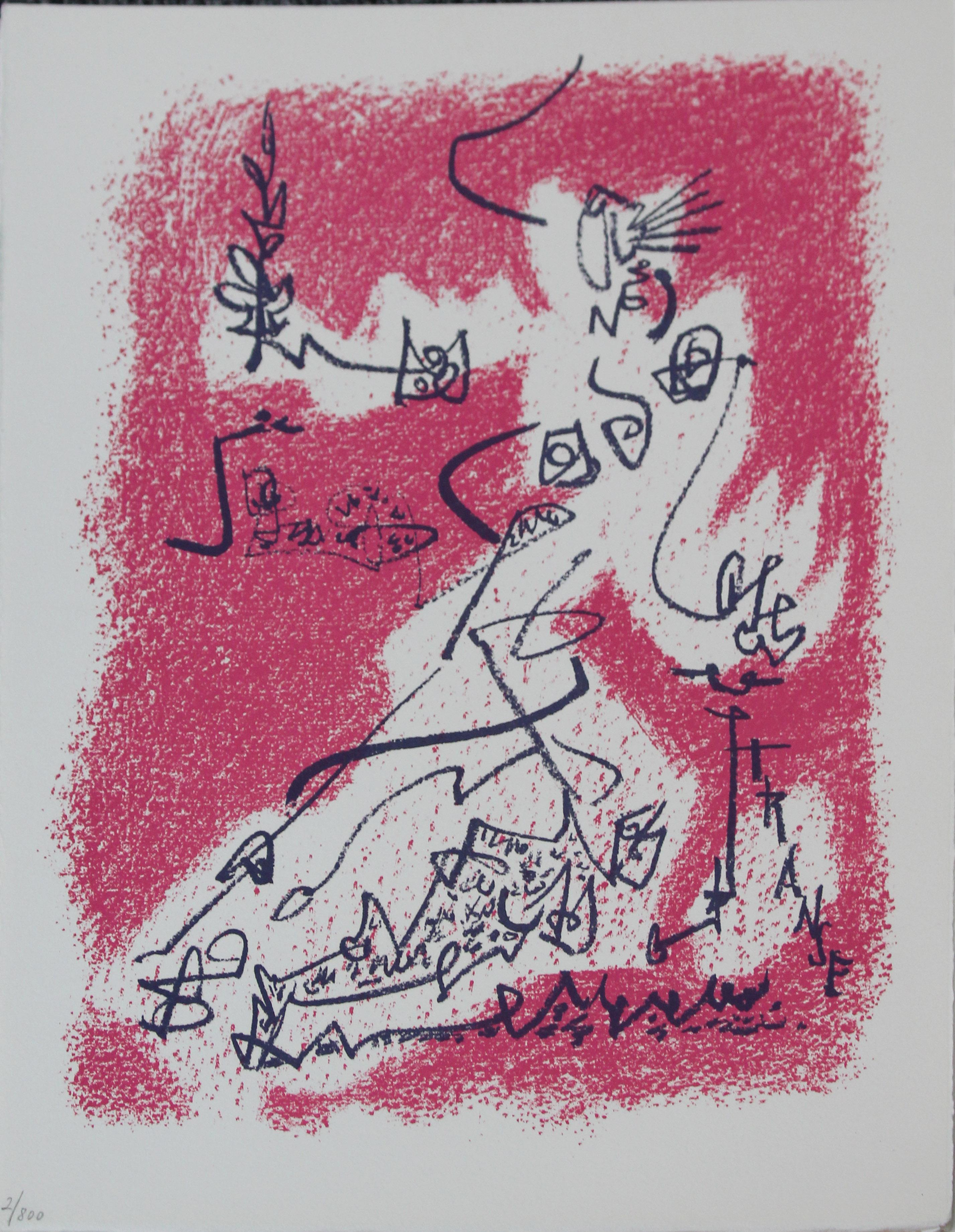 Le Depart" De Souvenirs de Portraits d'Artistes - Print de André Masson