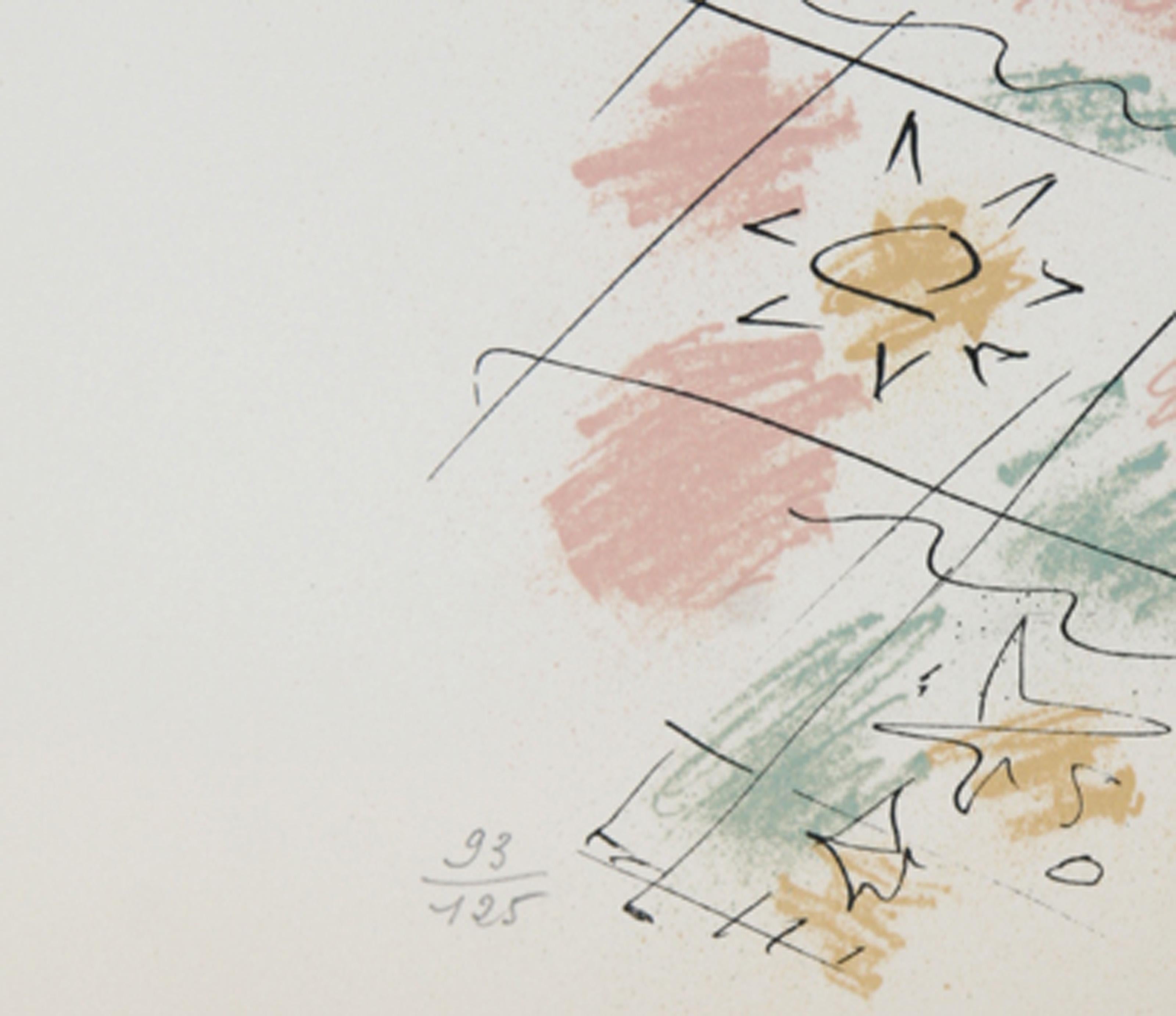 Le Philosophe au Papillon, litografia surrealista di Andre Masson - Print Surrealismo di André Masson