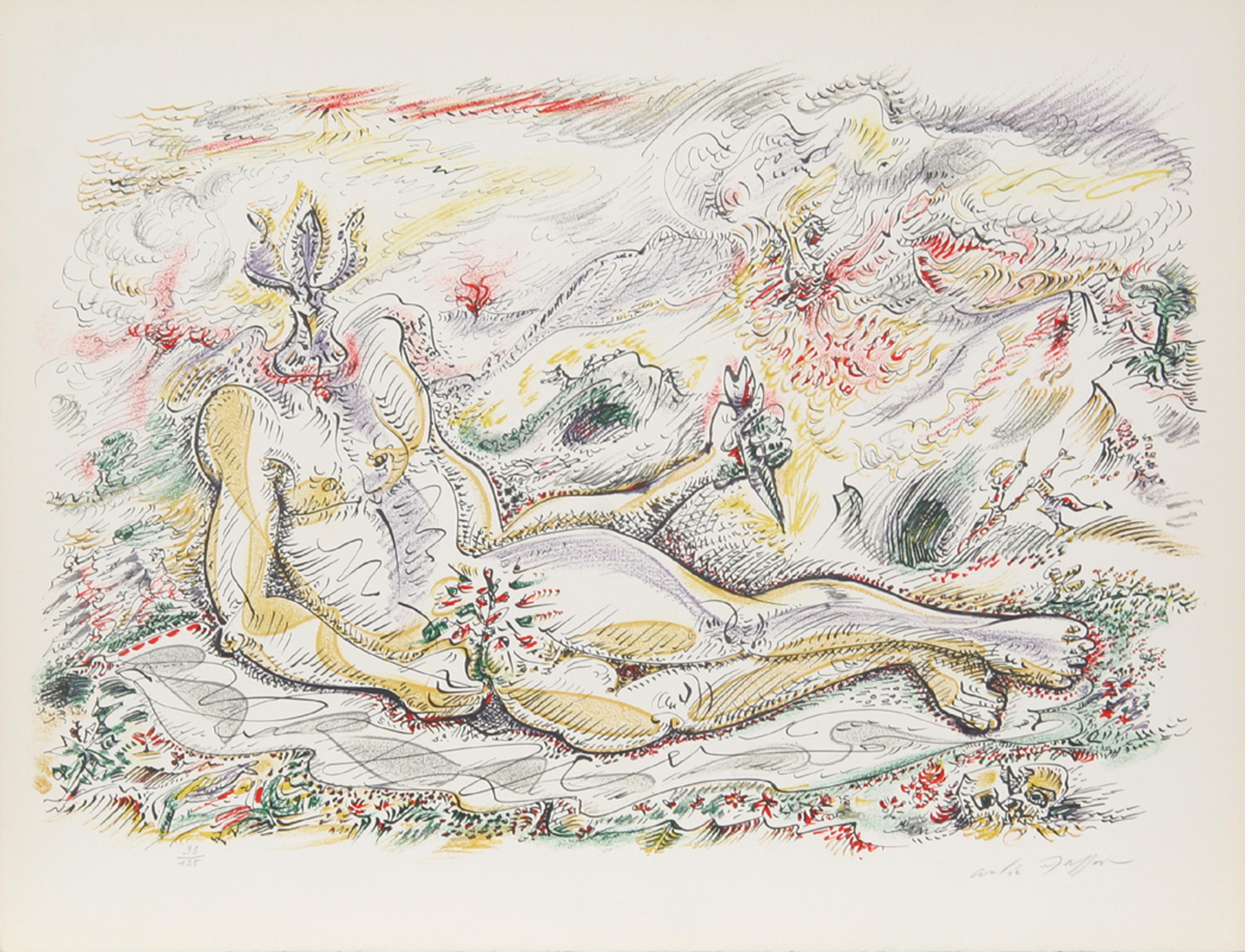 Le Prince Iris, litografia surrealista di Andre Masson