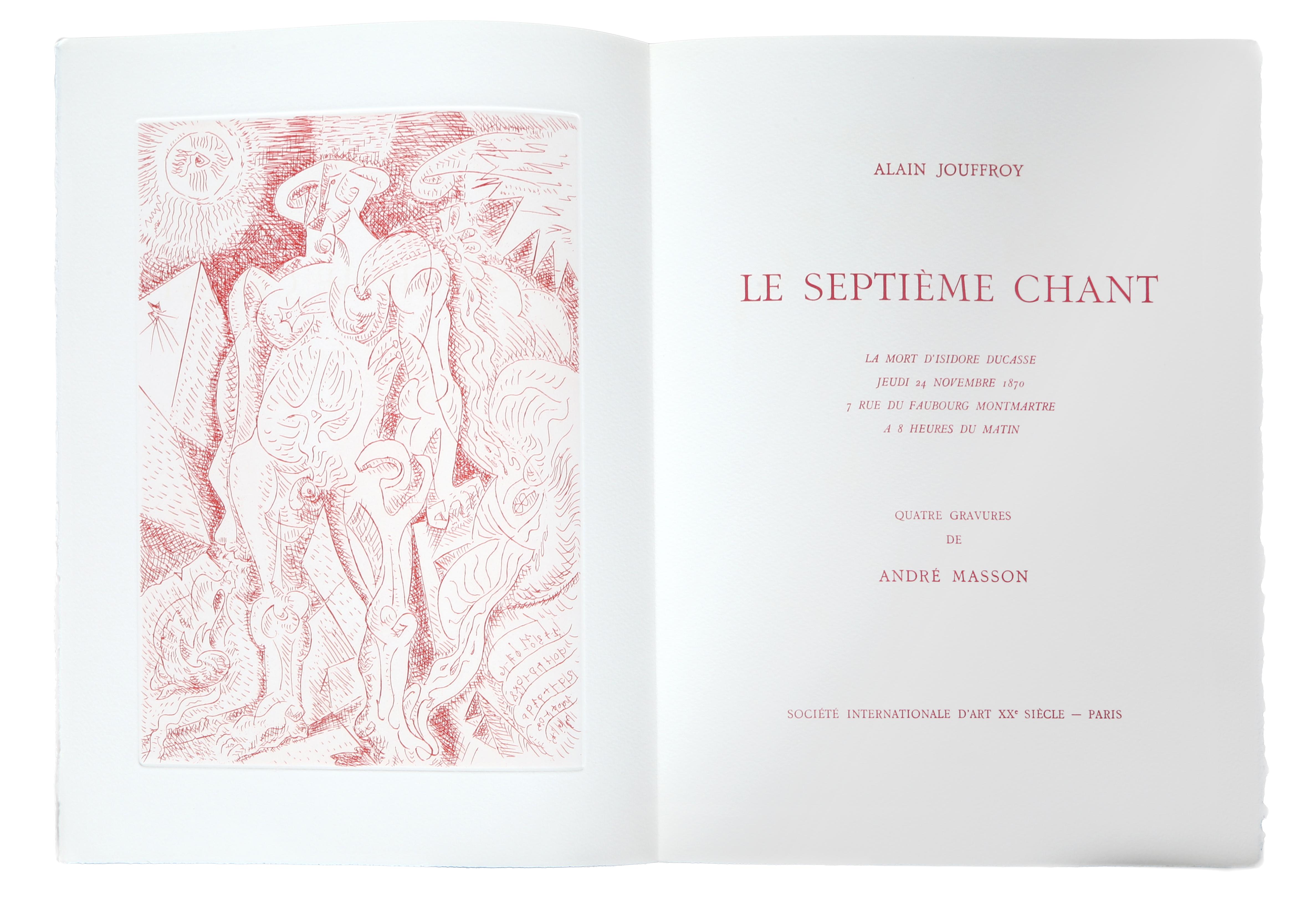 Le Septieme Chant, Portfolio surrealer Radierungen von Andre Masson – Print von André Masson