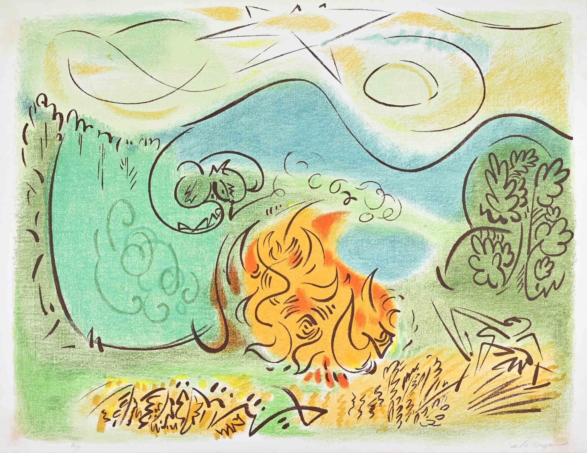 Le Titan - Lithograph by André Masson - 1972