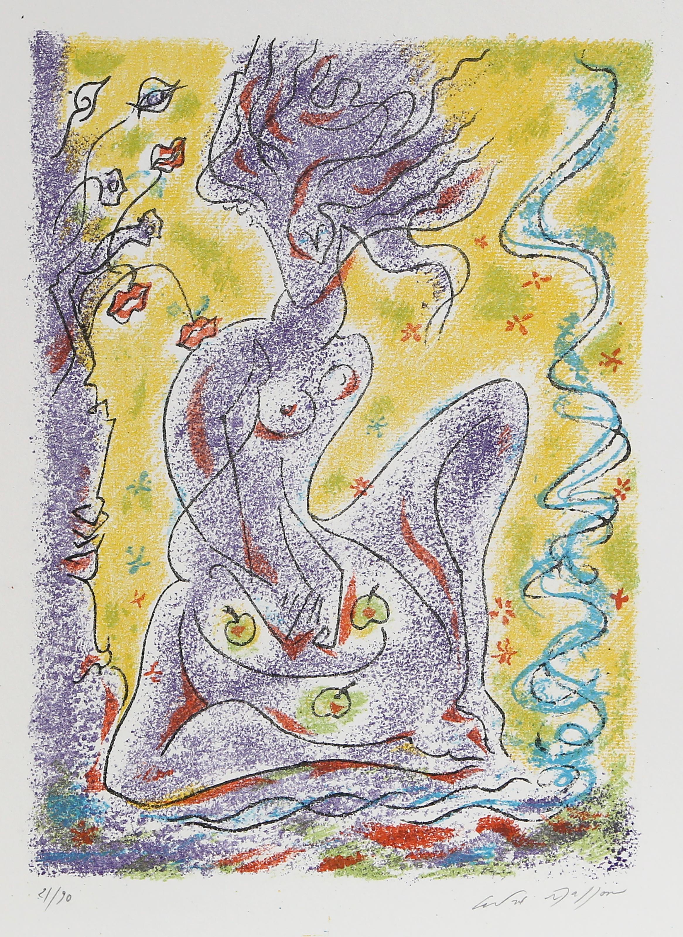 Lea from the Femme Portfolio, Surrealist Lithograph by Andre Masson