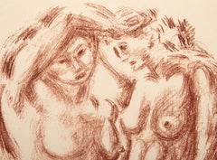 Les Deux Nus, litografia moderna di Andre Masson