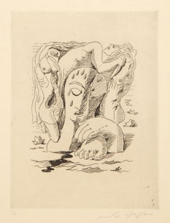 L'Espagne assassinée from Solidarité, Surrealist Etching by Andre Masson