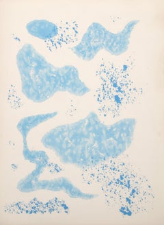 Composition en bleu clair, aquatinte surréaliste d'André Masson