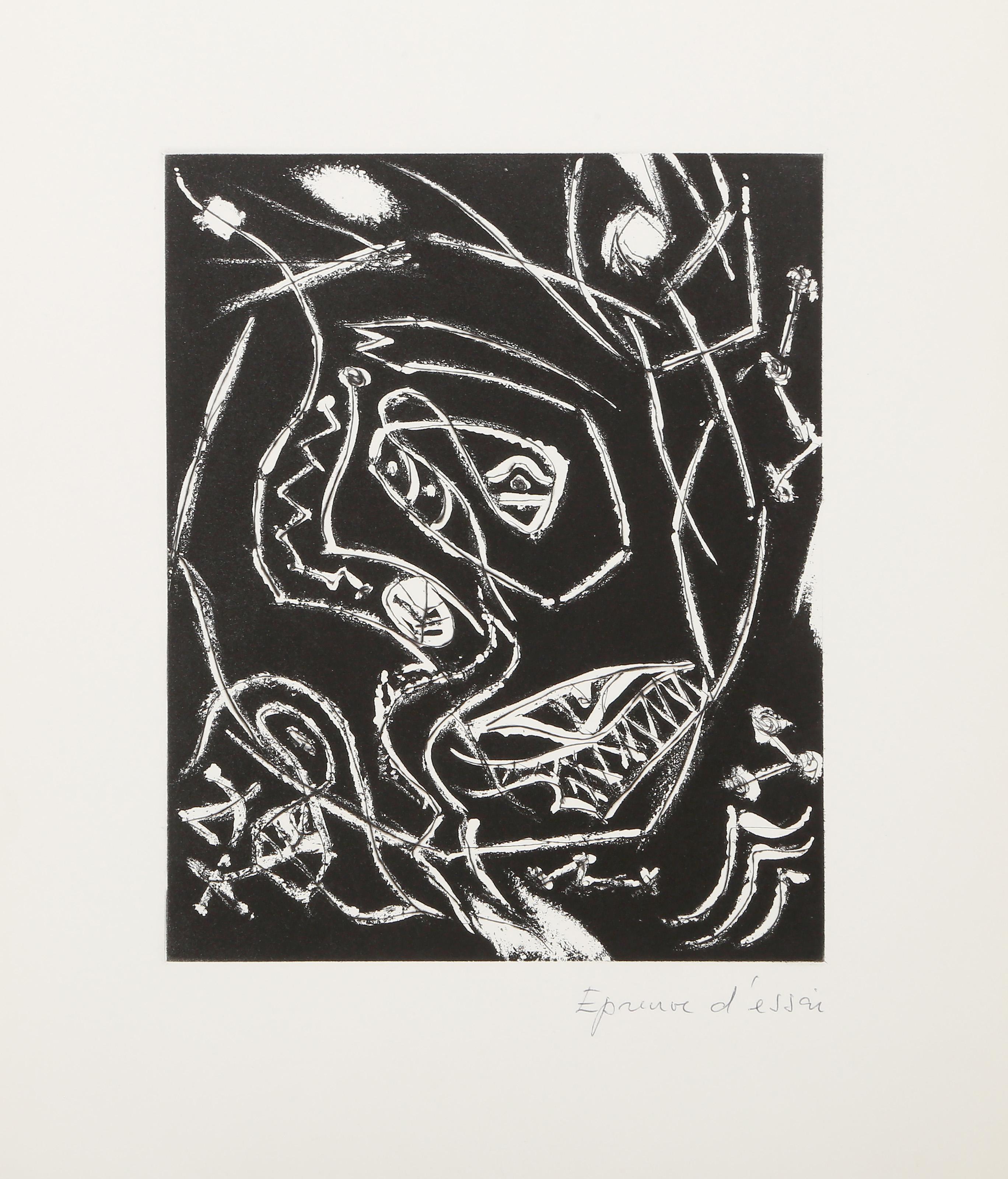 L'oeuf Cosmique, Surrealist Etching by André Masson For Sale 1