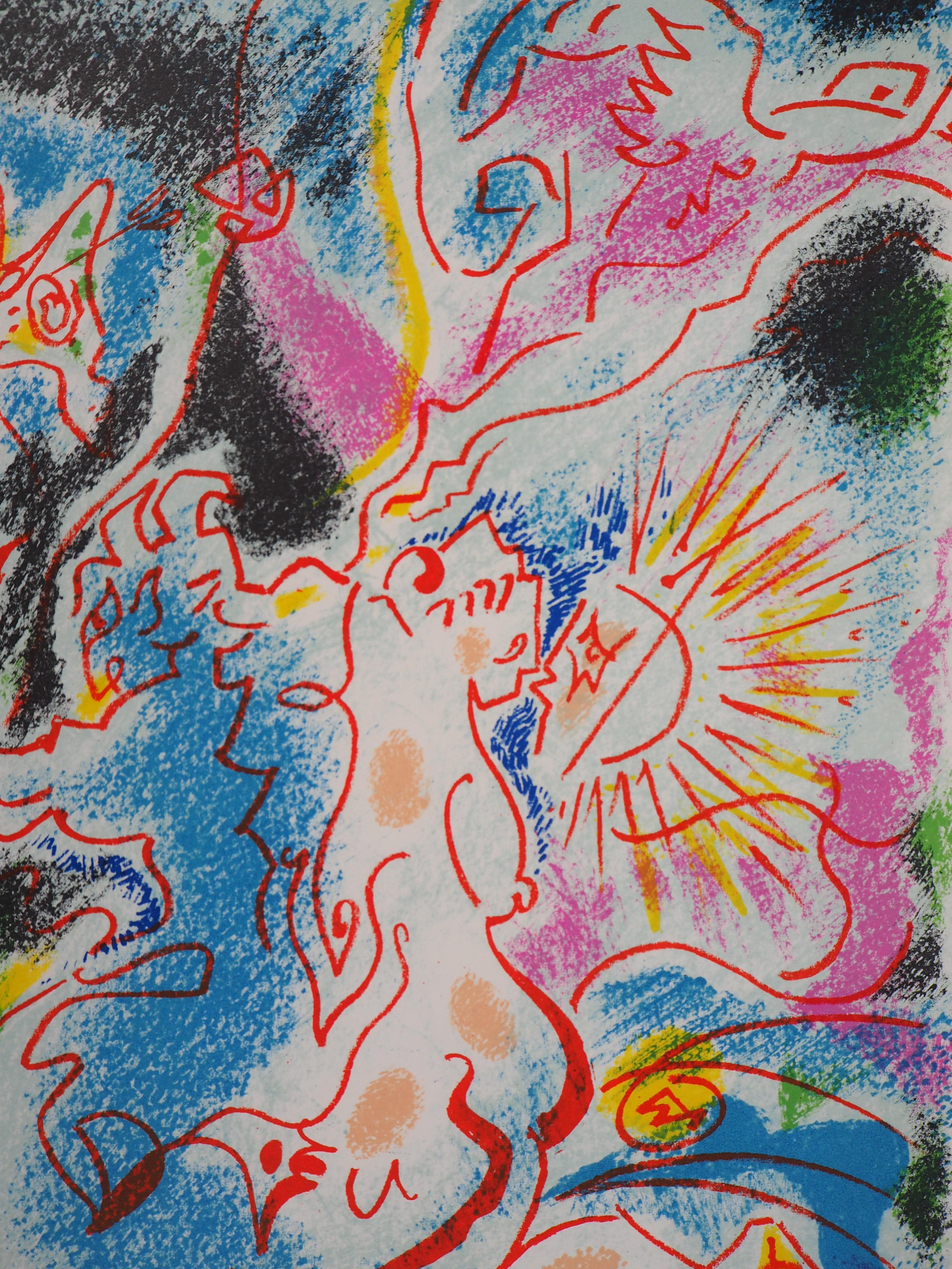 Amour et psychédélisme - Lithographie originale signée à la main - Moderne Print par André Masson