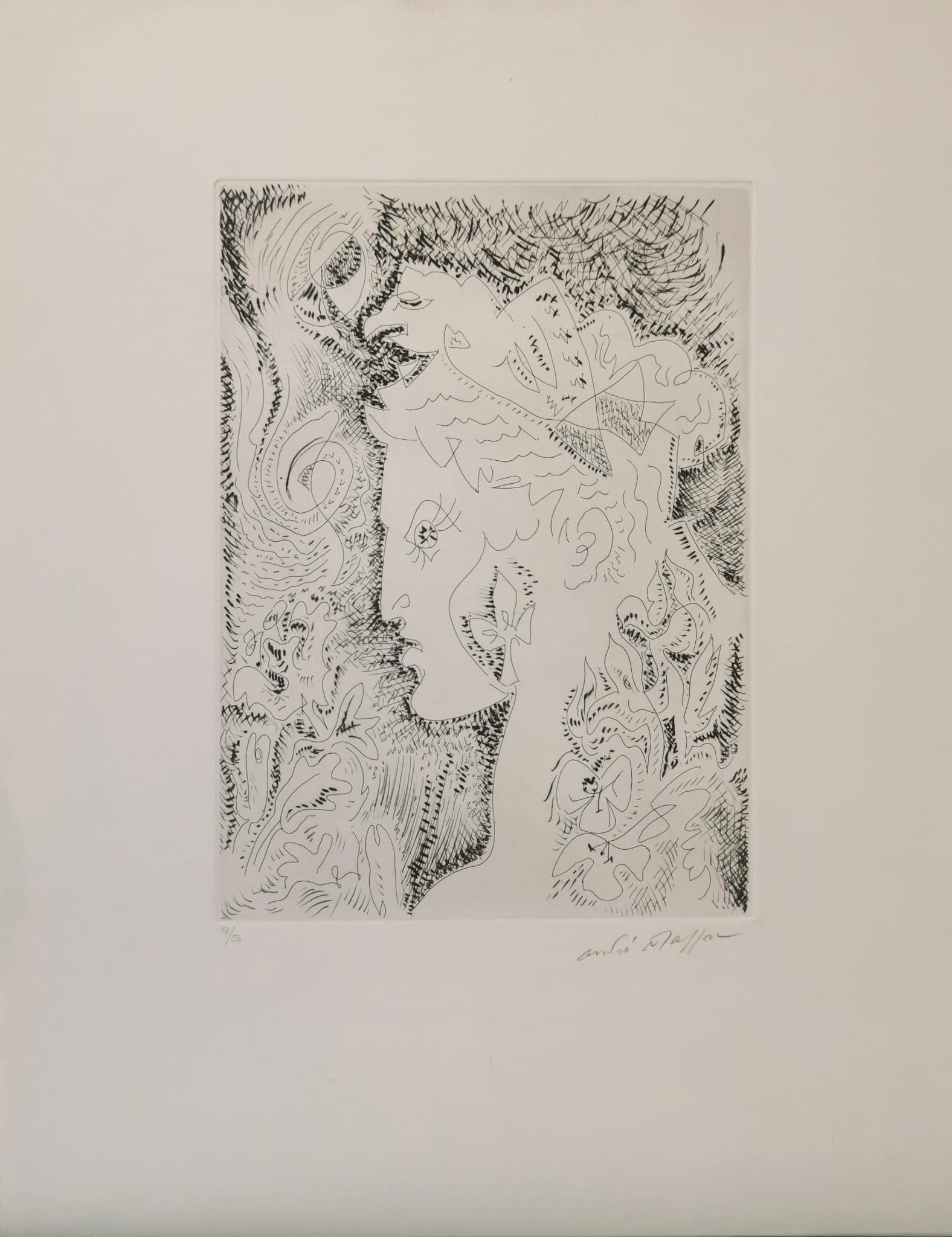 André Masson Abstract Print - Morgana among the Lilies 
