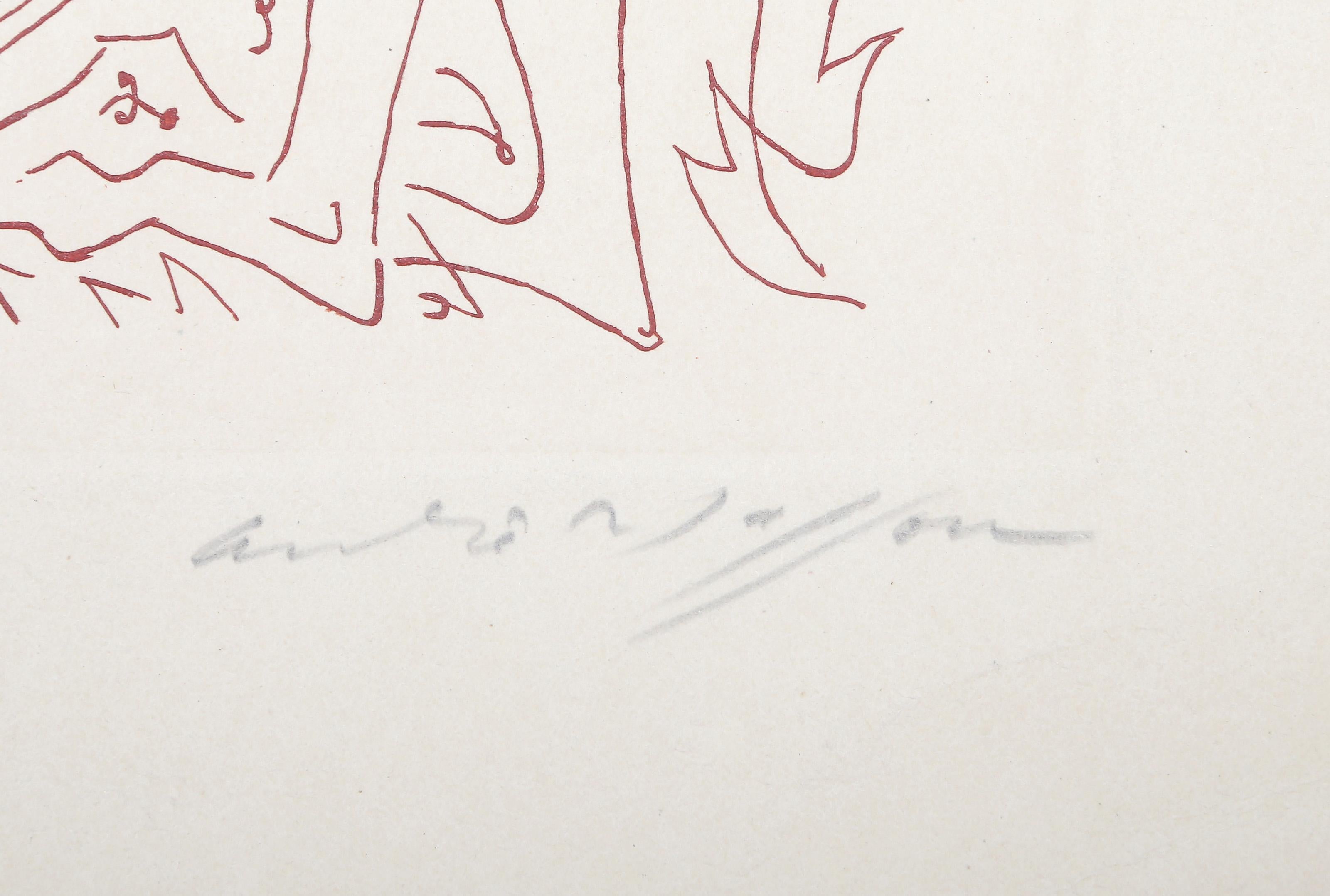 Figures nues dans un jardin, gravure surréaliste d'André Masson en vente 3