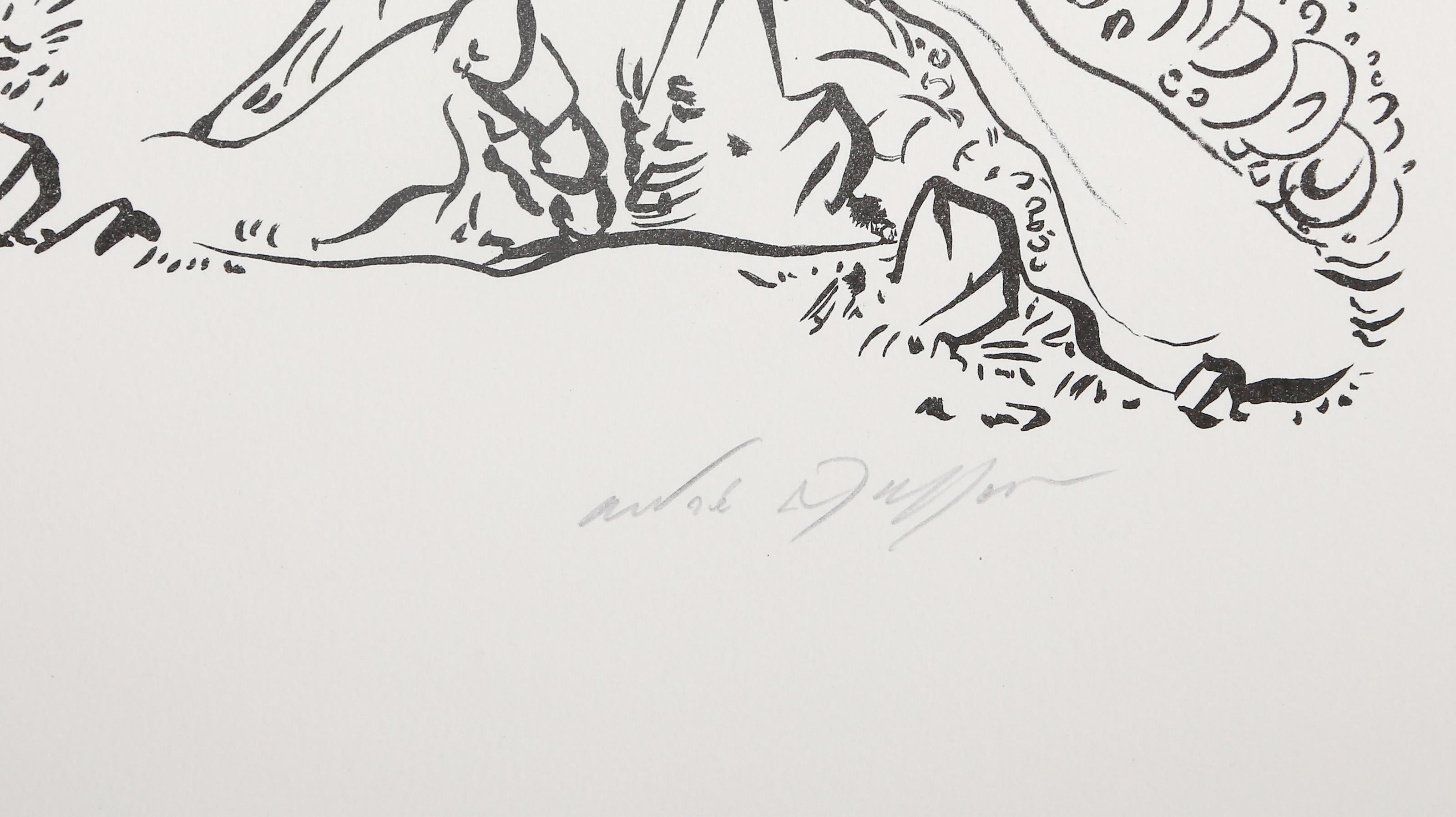 Andre Masson, Franzose (1896 - 1987) - Blende, Mappe:  Dessins Erotiques, Jahr:  1971, Medium:  Lithographie auf Arches, signiert und nummeriert mit Bleistift, Auflage:  23/125, Bildgröße:  12 x 20 Zoll, Größe:  19 x 26 in. (48,26 x 66,04 cm),