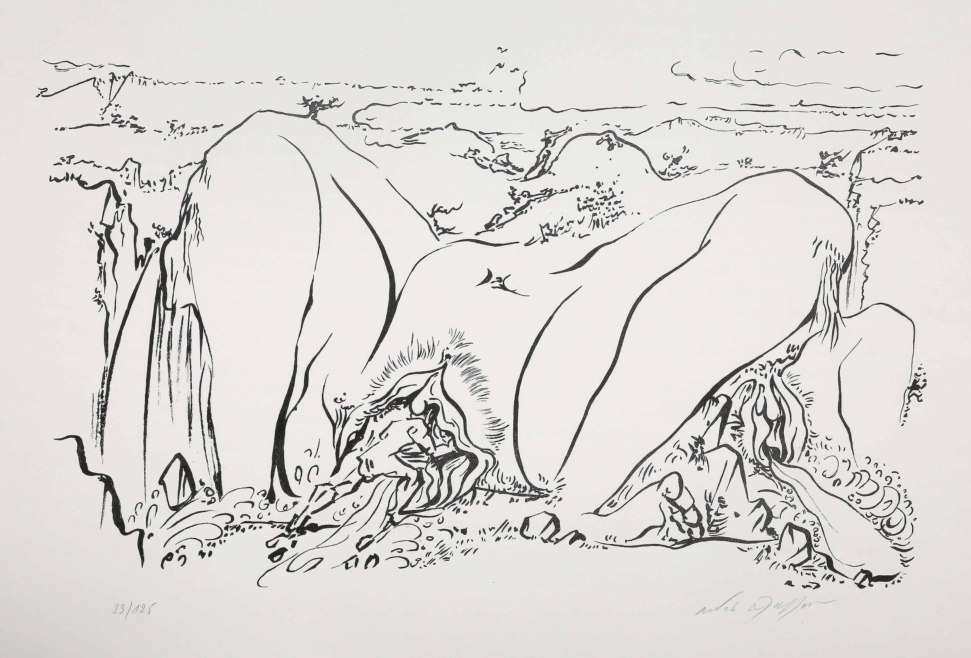 Mündung, Surrealistische Lithographie von Andre Masson