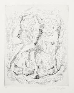 Orphée (signé), gravure surréaliste d'André Masson