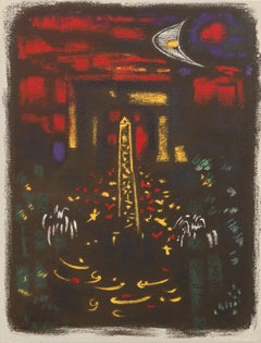 Plaza de la Concordia, litografía impresionista de André Masson