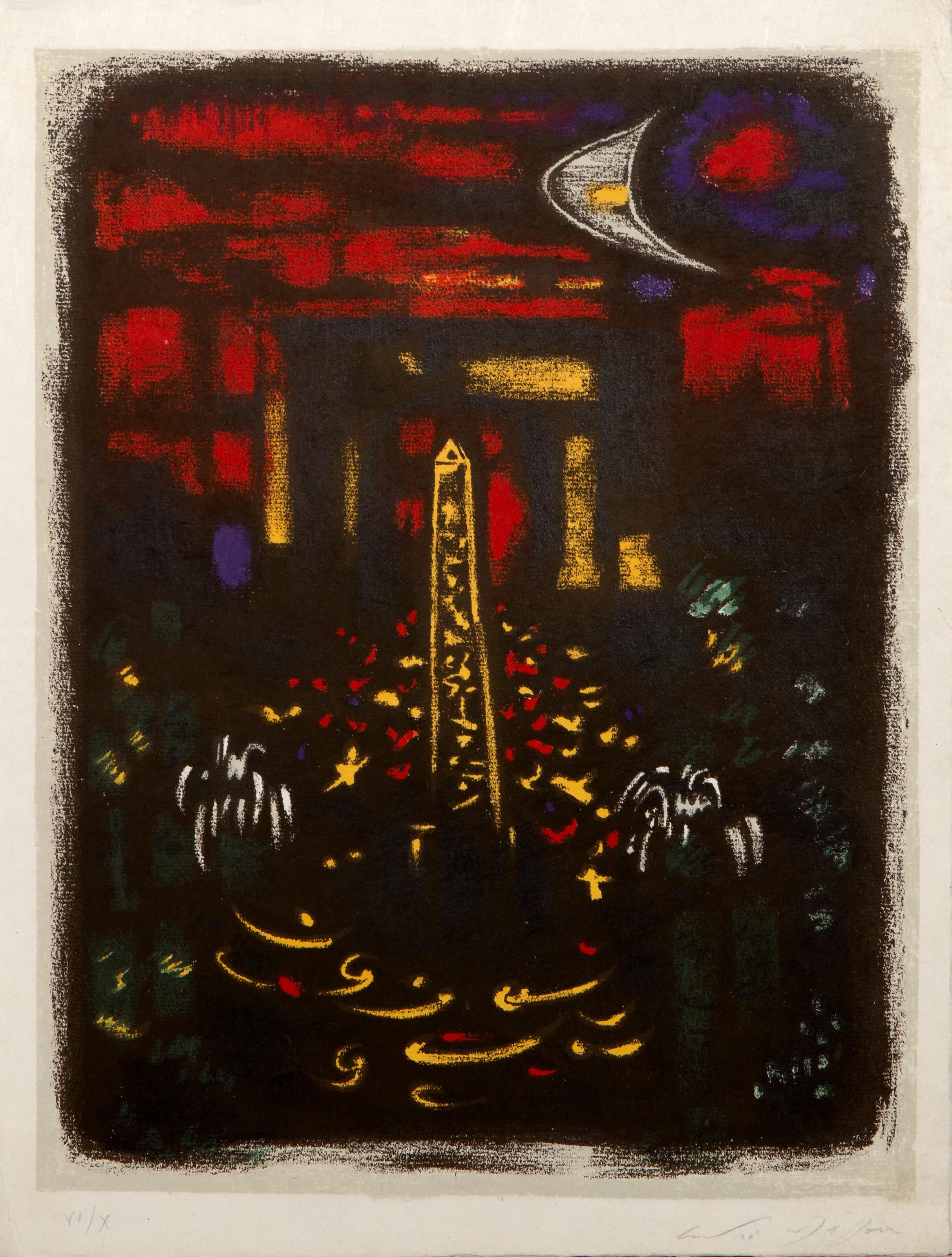 Place de la Concorde, Surrealistische Lithographie von André Masson