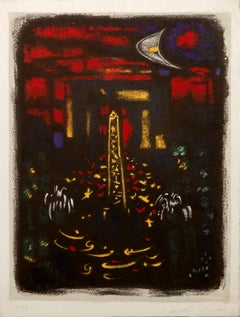 Place de la Concorde, Surrealist Lithograph by André Masson