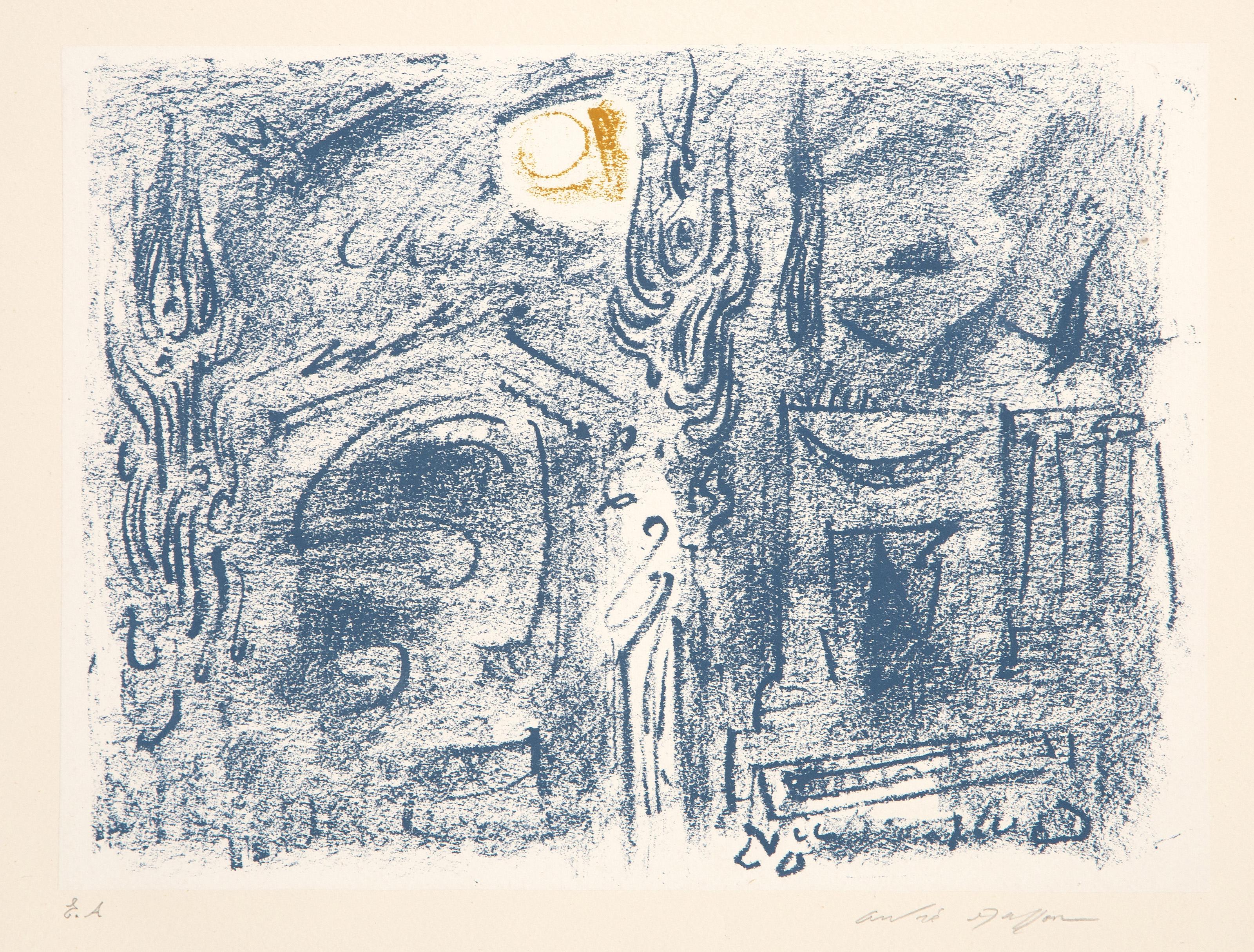Pompeii IV, Lithographie des Abstrakten Expressionismus von Andre Masson