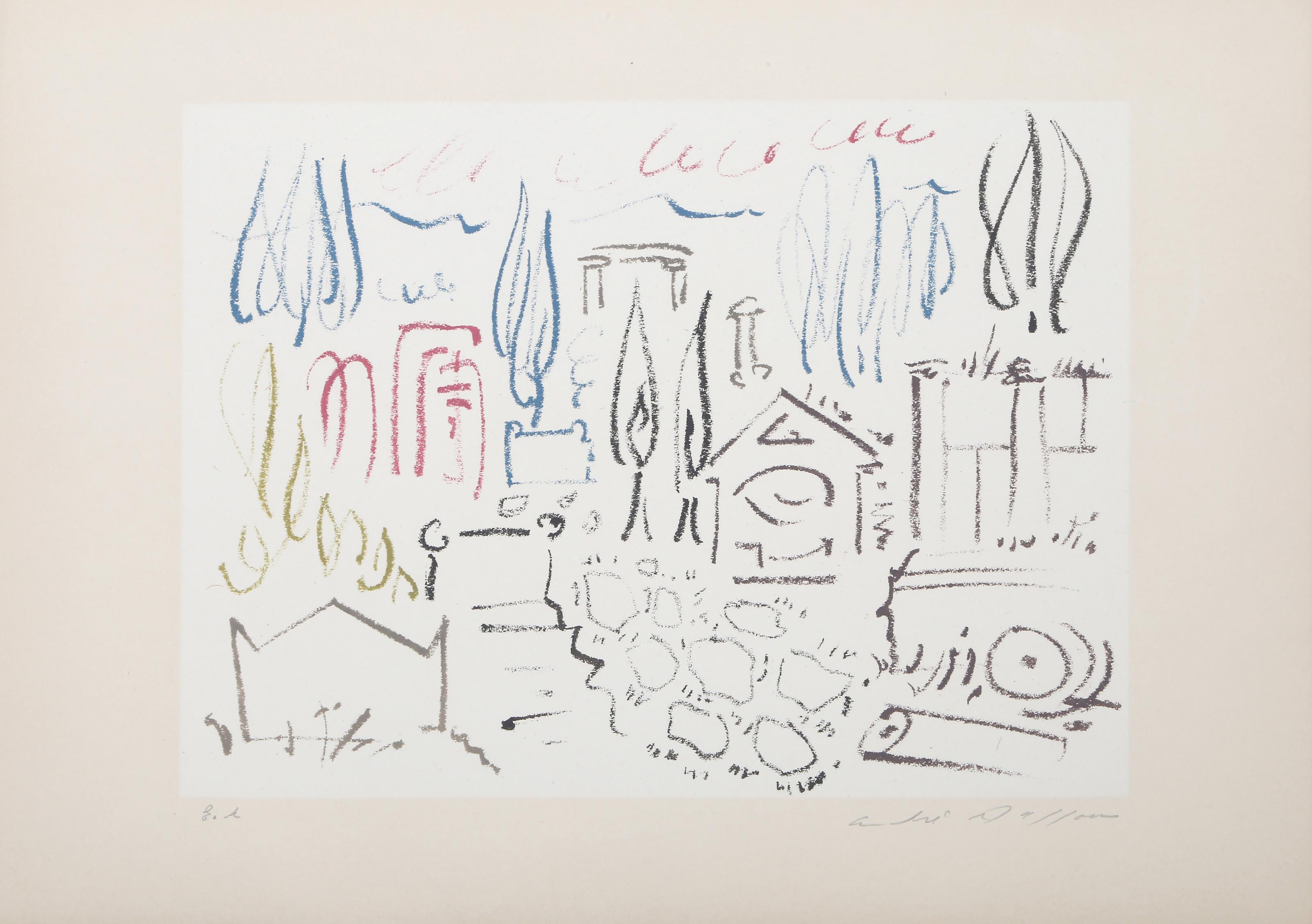 Pompeii V, Surrealistische Lithographie von André Masson im Angebot 1